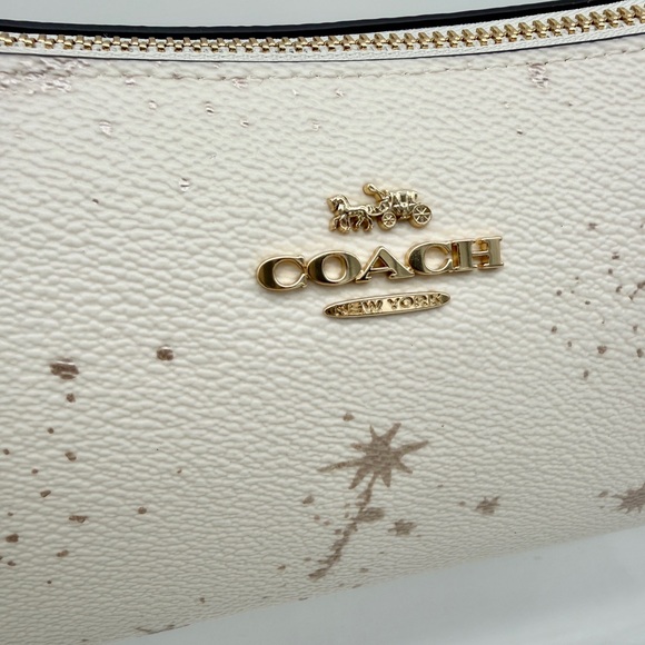 Coach Charlotte Shoulder Bag With Star Print Chalk Gold - Picture 10 of 13